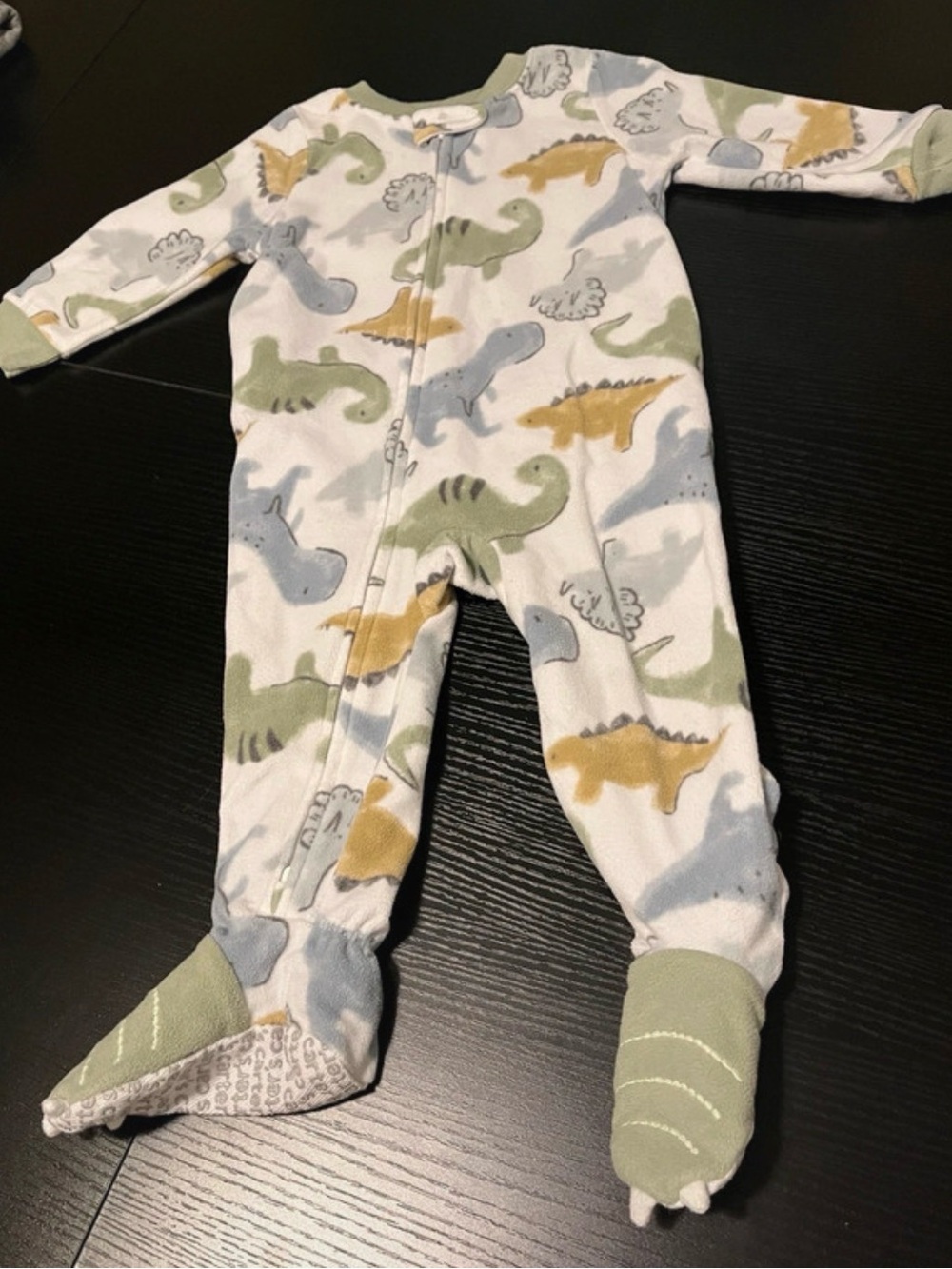 Dinosaur Print Footed One-Piece Pajamas